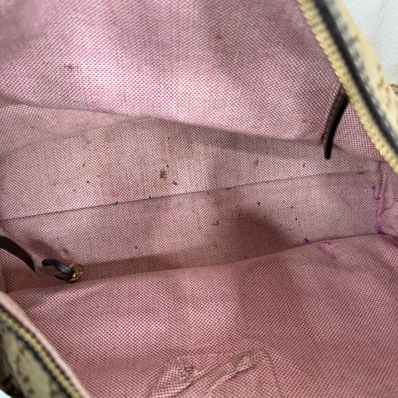 Dooney & Bourke Monogram Logo Double Pockets Canvas Leather Satchel Bag - Picture 16 of 16